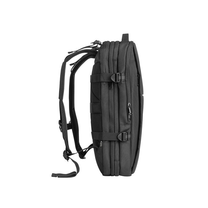 Mochila de viaje de poliéster reciclado denso para portátil 17,3'' color negro tercera vista
