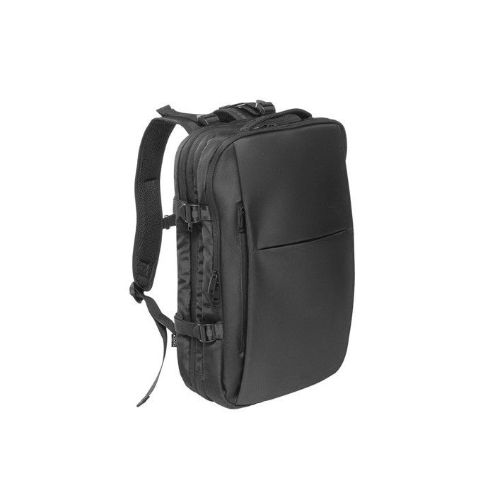 Mochila de viaje de poliéster reciclado denso para portátil 17,3'' color negro