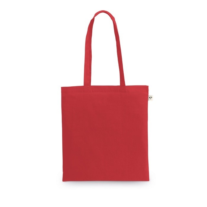 Bolsa de la compra de algodón reciclado y poliéster 150 g/m2 color rojo Bolsa de la compra de algodón reciclado y poliéster 150 g/m2 color rojo