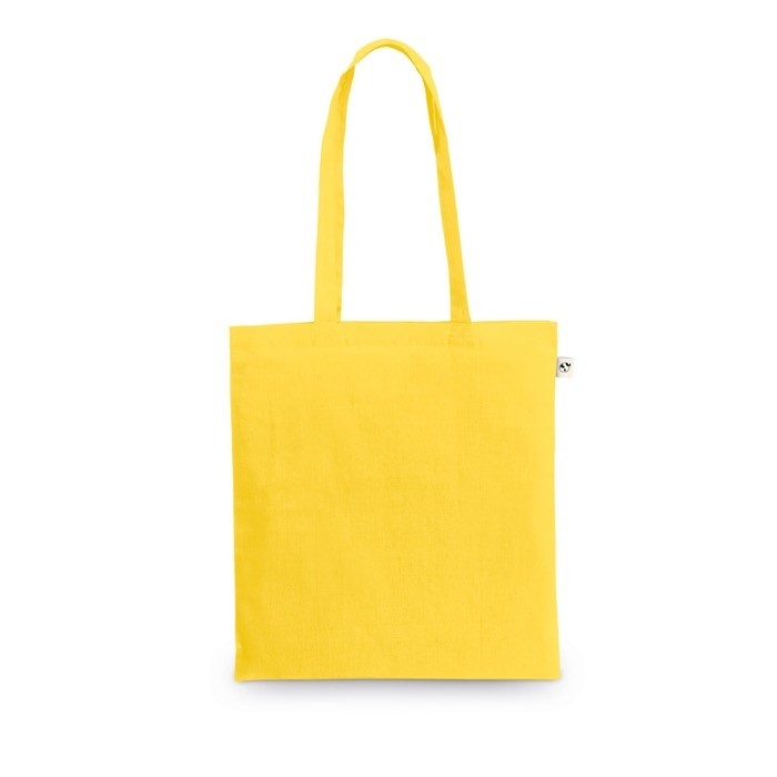 Bolsa de la compra de algodón reciclado y poliéster 150 g/m2 color amarillo Bolsa de la compra de algodón reciclado y poliéster 150 g/m2 color amarillo