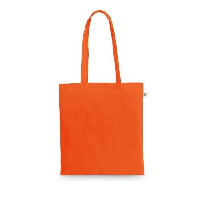 Bolsa de la compra de algodón reciclado y poliéster 150 g/m2 color naranja Bolsa de la compra de algodón reciclado y poliéster 150 g/m2 color naranja