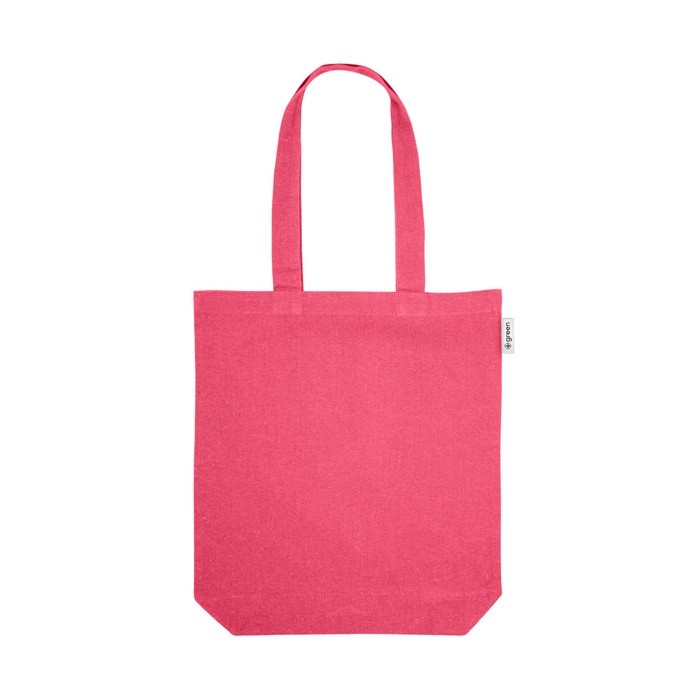 Bolsa con algodón reciclado disponible en varios colores 220 g/m2 color rosa primera vista Bolsa con algodón reciclado disponible en varios colores 220 g/m2 color rosa primera vista