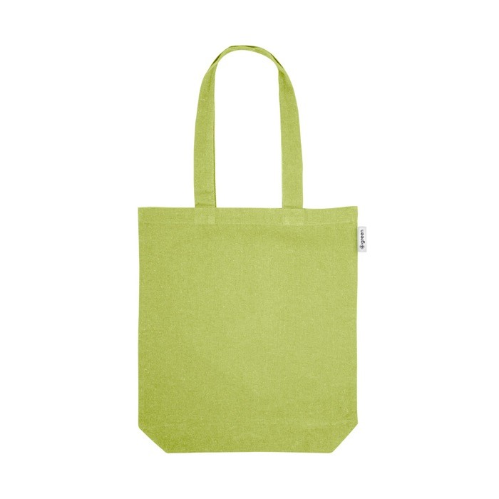 Bolsa con algodón reciclado disponible en varios colores 220 g/m2 color verde claro primera vista Bolsa con algodón reciclado disponible en varios colores 220 g/m2 color verde claro primera vista