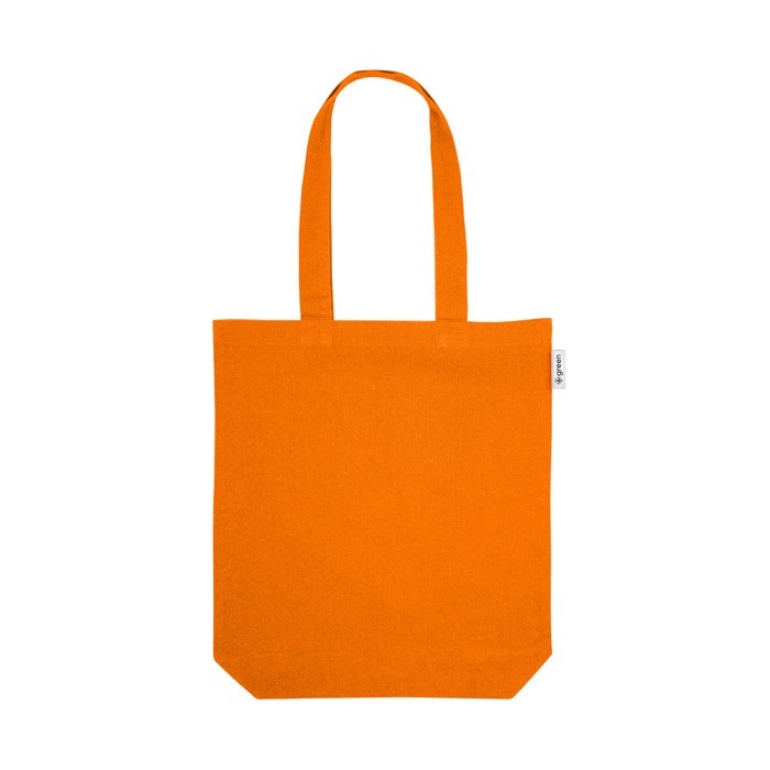 Bolsa con algodón reciclado disponible en varios colores 220 g/m2 color naranja primera vista Bolsa con algodón reciclado disponible en varios colores 220 g/m2 color naranja primera vista