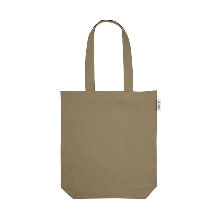 Bolsa con algodón reciclado disponible en varios colores 220 g/m2 color verde oscuro primera vista Bolsa con algodón reciclado disponible en varios colores 220 g/m2 color verde oscuro primera vista