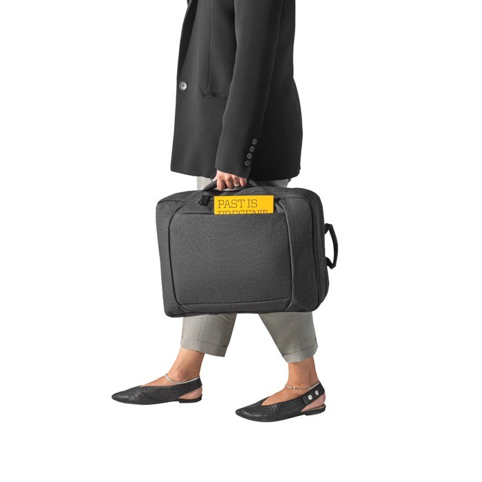 Mochila de poliéster 600D para PC con dos modos de transporte 15,6” color gris oscuro novena vista Mochila de poliéster 600D para PC con dos modos de transporte 15,6” color gris oscuro novena vista