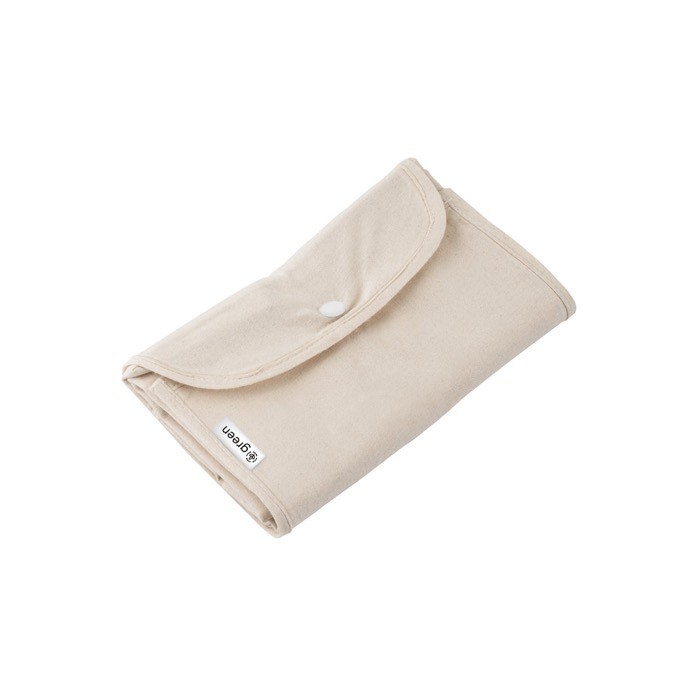 Bolsa plegable que contiene algodón reciclado con asas 140 g/m2 color natural primera vista Bolsa plegable que contiene algodón reciclado con asas 140 g/m2 color natural primera vista