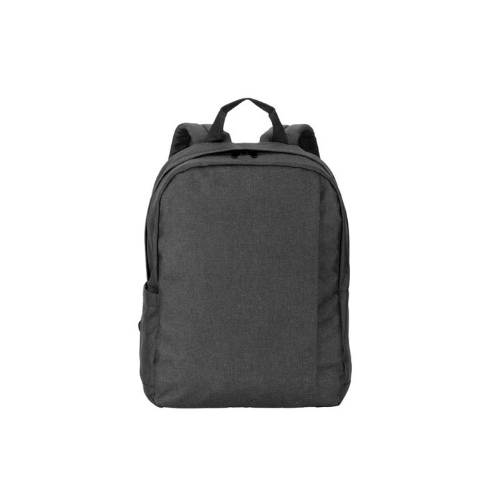 Mochila de poliéster reciclado con forro para portátil de 16” color gris oscuro primera vista Mochila de poliéster reciclado con forro para portátil de 16” color gris oscuro primera vista