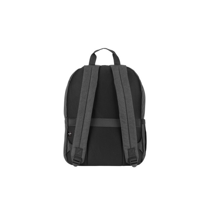 Mochila de poliéster reciclado con forro para portátil de 16” color gris oscuro segunda vista Mochila de poliéster reciclado con forro para portátil de 16” color gris oscuro segunda vista
