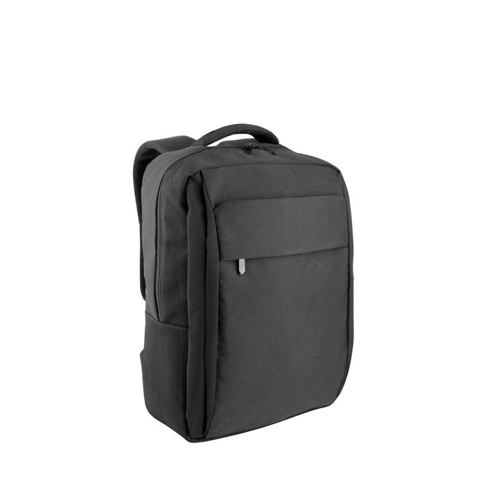 Mochila acolchada de poliéster reciclado para portátil de 15,6” color gris oscuro Mochila acolchada de poliéster reciclado para portátil de 15,6” color gris oscuro