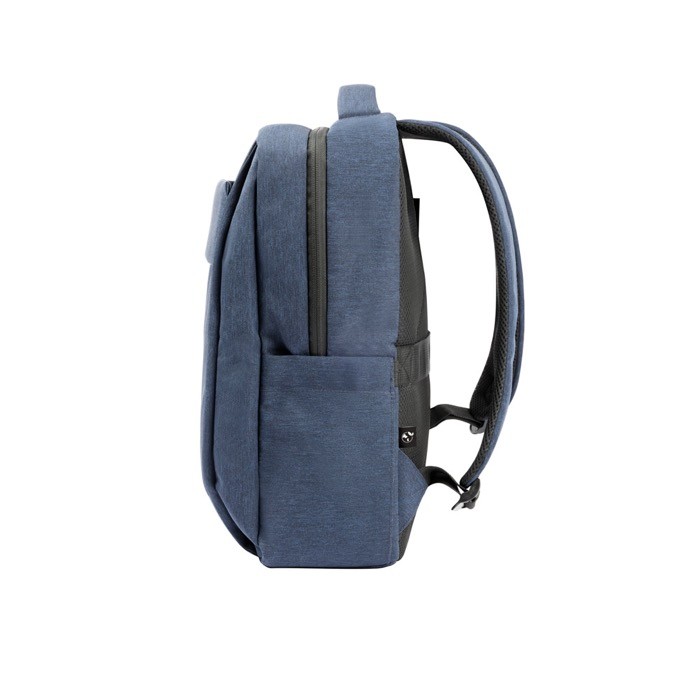 Mochila acolchada de poliéster reciclado para portátil de 15,6” color azul marino tercera vista Mochila acolchada de poliéster reciclado para portátil de 15,6” color azul marino tercera vista