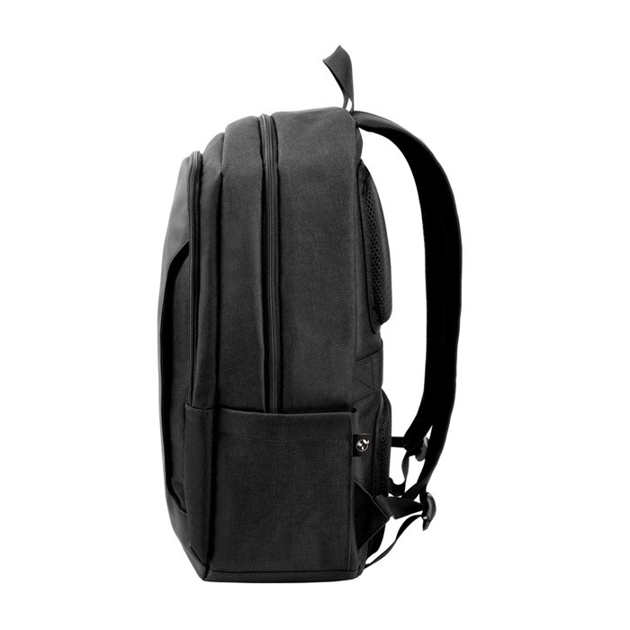 Mochila de poliéster reciclado repelente al agua para PC 17,3” color negro tercera vista Mochila de poliéster reciclado repelente al agua para PC 17,3” color negro tercera vista