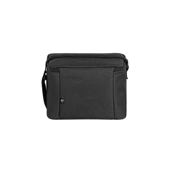 Bolsa térmica de poliéster reciclado con correa ajustable 7L color negro segunda vista Bolsa térmica de poliéster reciclado con correa ajustable 7L color negro segunda vista