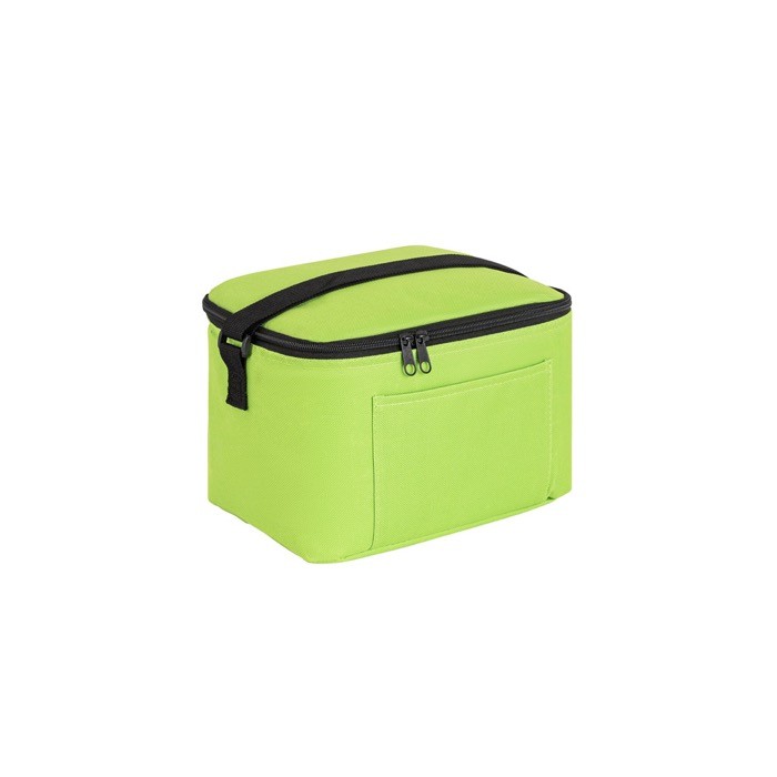 Bolsa térmica de poliéster reciclado con correa ajustable 7L color verde claro Bolsa térmica de poliéster reciclado con correa ajustable 7L color verde claro