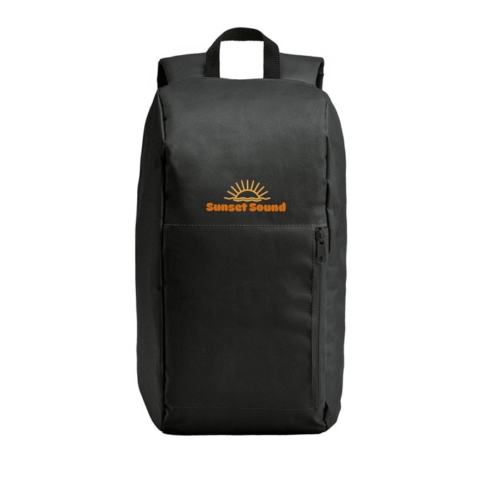 Mochila multiusos con espalda y correas acolchadas capacidad 10L color negro imagen con logo Mochila multiusos con espalda y correas acolchadas capacidad 10L color negro imagen con logo