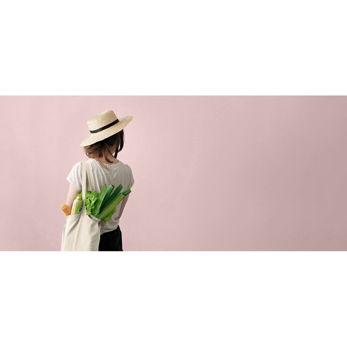 Bolsa natural de algodón para la compra con asas largas 220 g/m2 vista bodegón Bolsa natural de algodón para la compra con asas largas 220 g/m2 vista bodegón