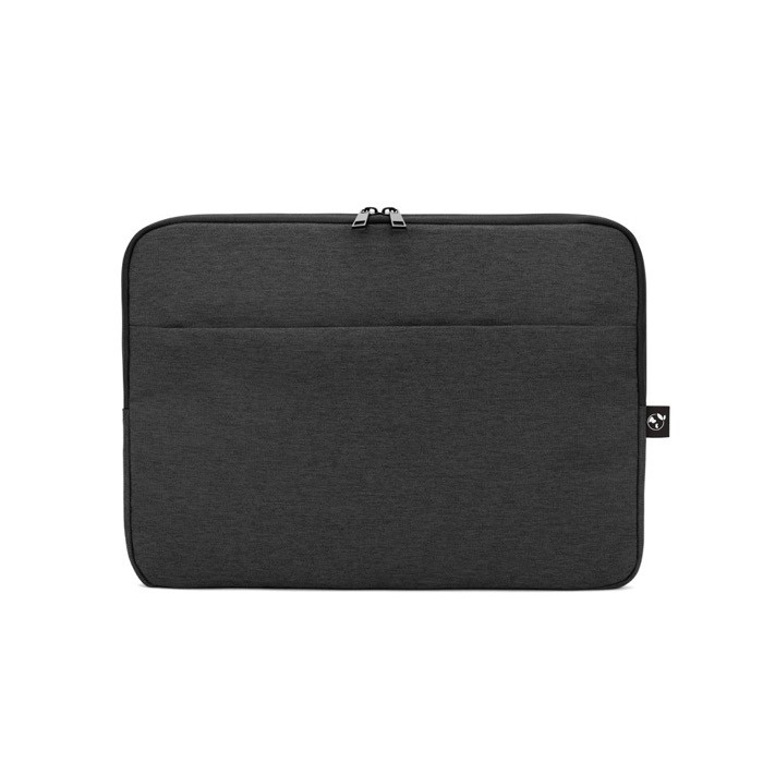 Funda de poliéster reciclado de alta densidad para portátil 14” color gris oscuro primera vista