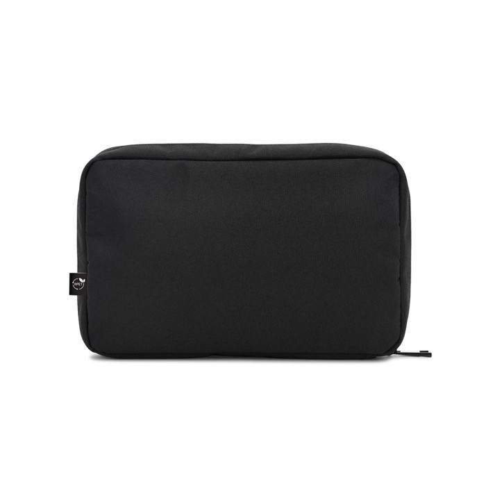 Bolsa organizadora accesorios tecnológicos en poliéster reciclado color negro segunda vista Bolsa organizadora accesorios tecnológicos en poliéster reciclado color negro segunda vista