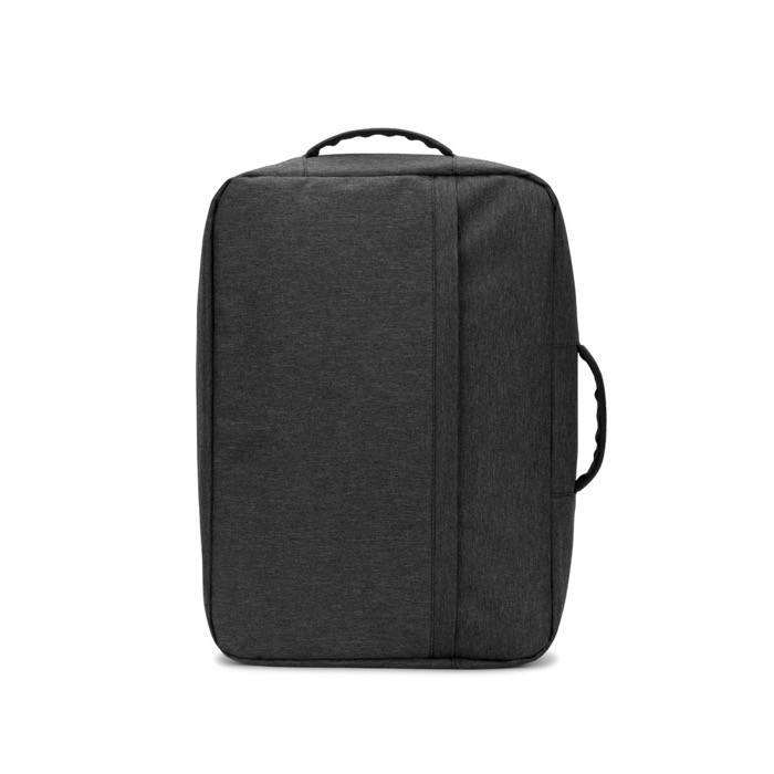 Mochila compacta de poliéster reciclado con asa de trolley 15,6” color gris oscuro primera vista Mochila compacta de poliéster reciclado con asa de trolley 15,6” color gris oscuro primera vista