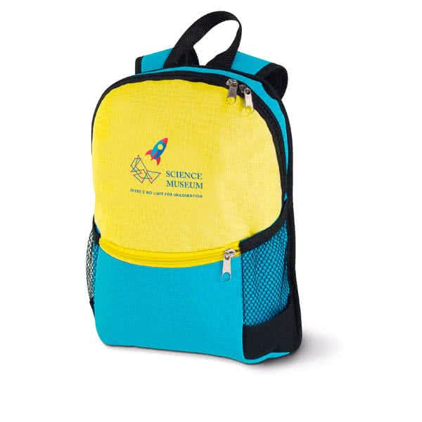 Colorida mochila para niños personalizada color azul claro tercera vista Colorida mochila para niños personalizada color azul claro tercera vista
