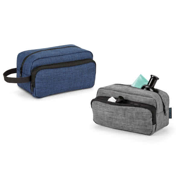 Neceser masculino para publicidad color gris vista productos