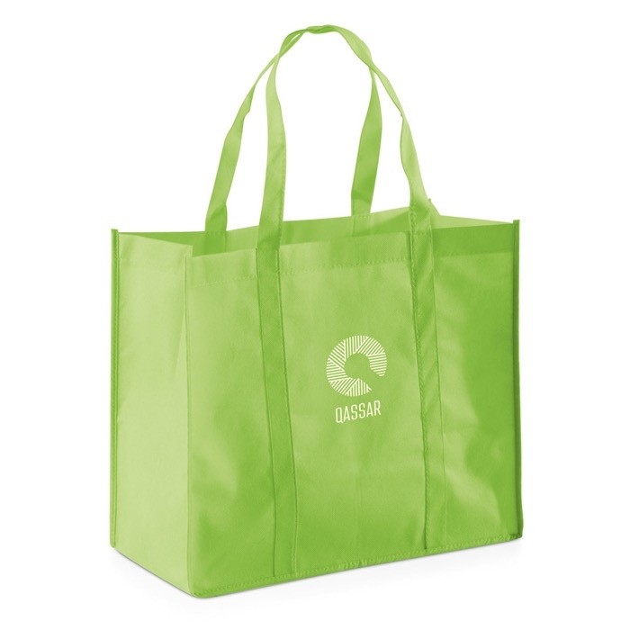 Bolsa grande de la compra personalizada color verde claro con logo