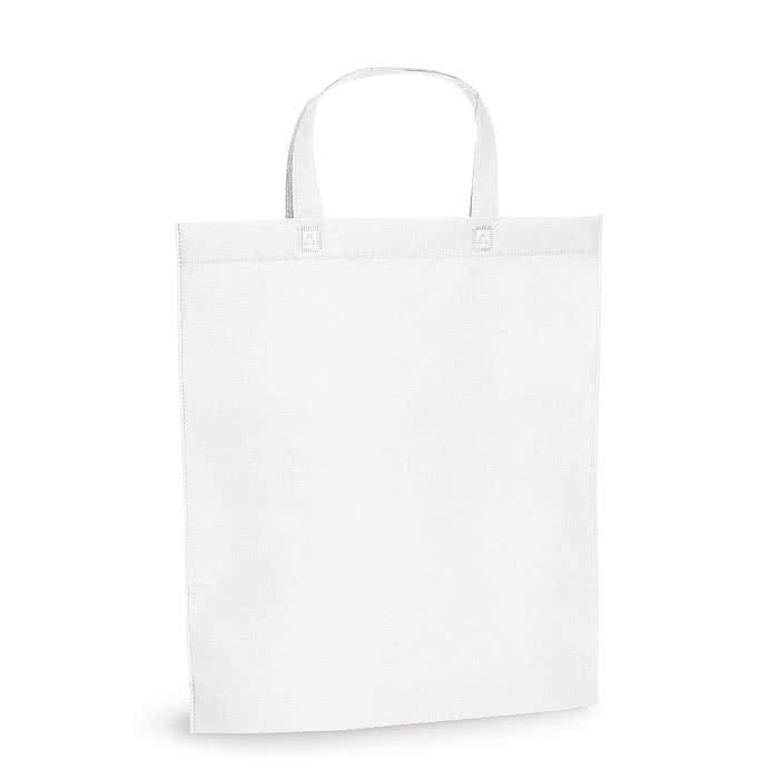 Bolsa de asas cortas color blanco tnt