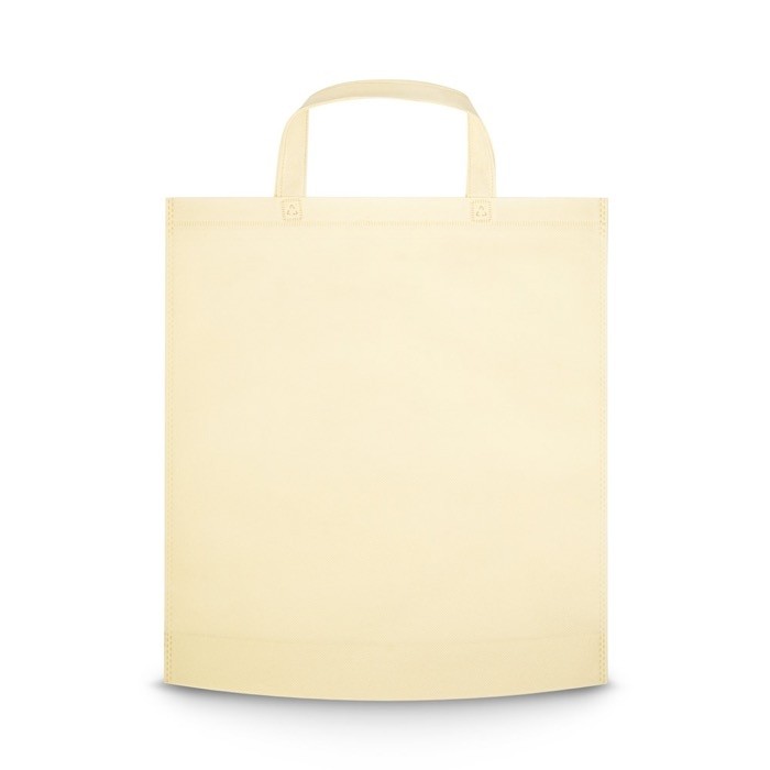 Bolsa de asas cortas color beige non woven