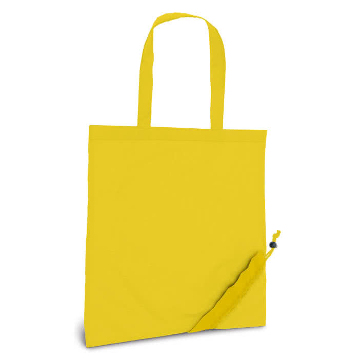 Divertida bolsa de la compra plegable color amarillo