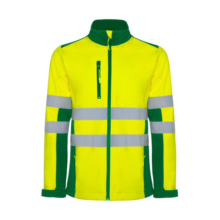 Chaqueta laboral softshell de alta visibilidad 320 g/m2 Roly Antares color verde segunda vista