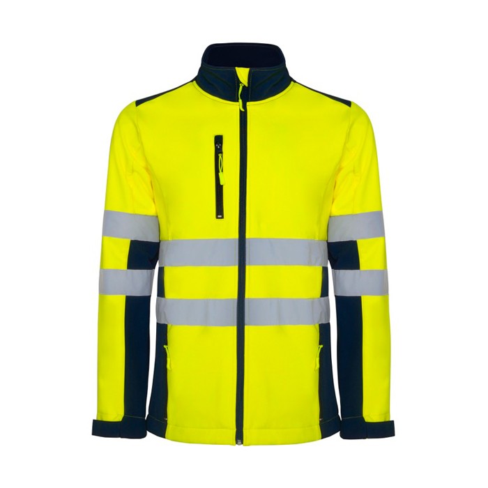 Chaqueta laboral softshell de alta visibilidad 320 g/m2 Roly Antares color amarillo fluorescente segunda vista