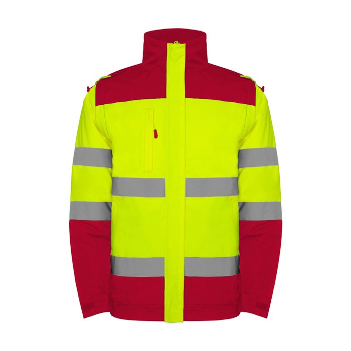Parka laboral de alta visibilidad impermeable 400 g/m2 Roly Epsylon color rojo segunda vista
