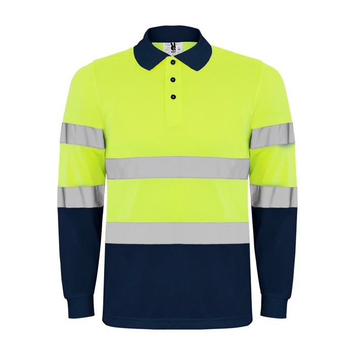 Polo laboral técnico de manga larga 170 g/m2 Roly Polaris L/S color azul marino segunda vista
