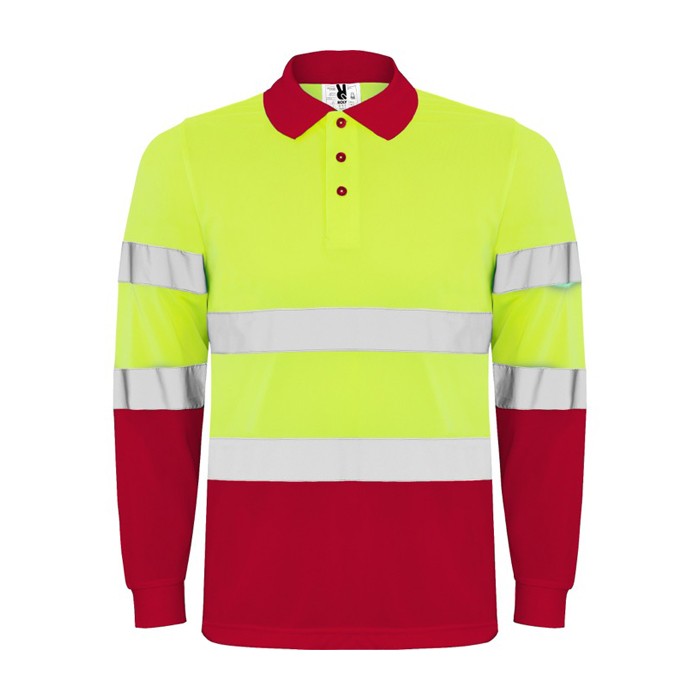 Polo laboral técnico de manga larga 170 g/m2 Roly Polaris L/S color rojo segunda vista