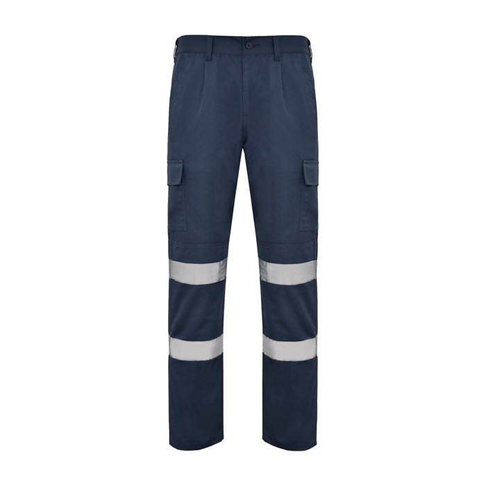 Pantalón laboral largo de alta visIbilidad 240 g/m2 Roly Daily HV color gris topo segunda vista