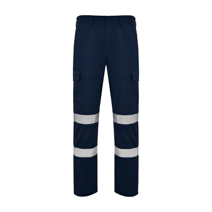 Pantalón laboral largo de alta visIbilidad 240 g/m2 Roly Daily HV color azul marino segunda vista