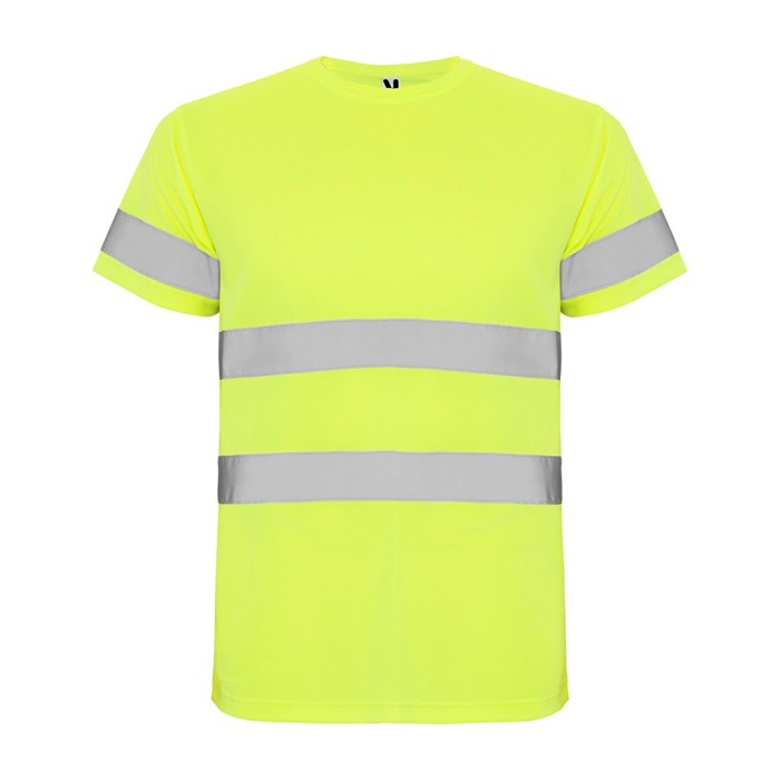 Camiseta técnica laboral de alta visibilidad 130 g/m2 Roly Delta color amarillo fluorescente segunda vista