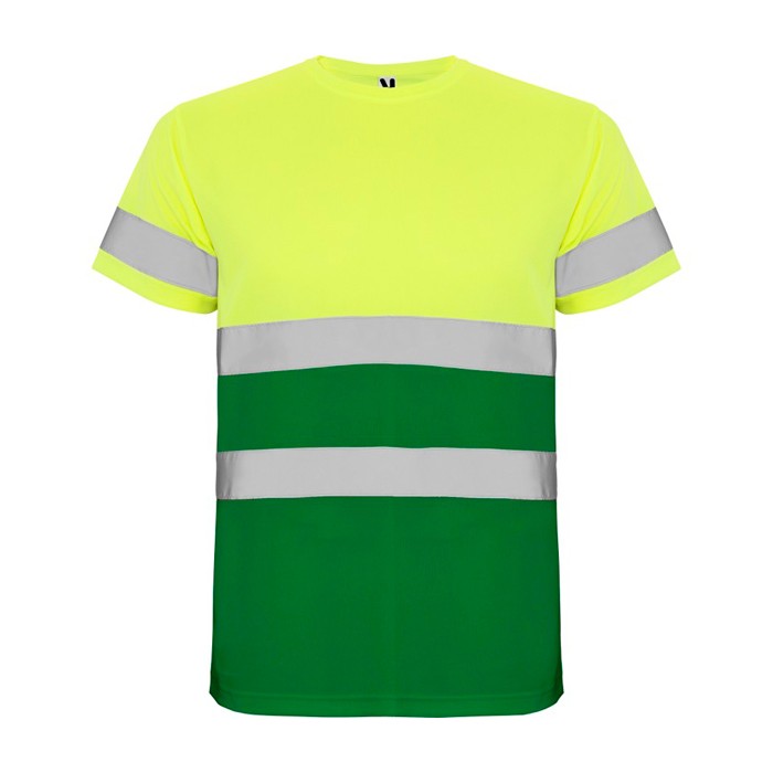 Camiseta técnica laboral de alta visibilidad 130 g/m2 Roly Delta color verde segunda vista