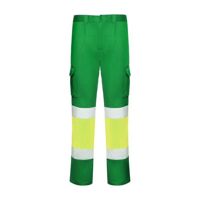 Pantalón laboral de alta visibilidad 250 g/m2 Roly Daily Stretch HV color verde segunda vista