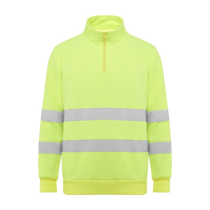 Sudadera laboral alta visibilidad de felpa 280 g/m2 Roly Spica color amarillo fluorescente segunda vista