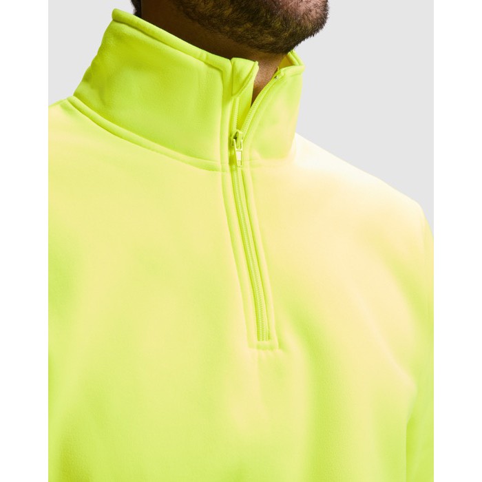 Sudadera laboral alta visibilidad de felpa 280 g/m2 Roly Spica color amarillo fluorescente vista detalle 2
