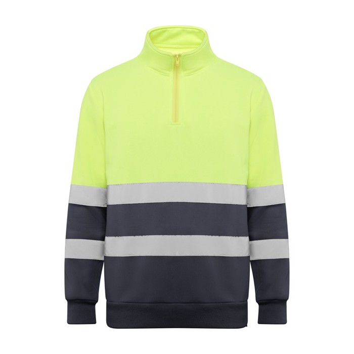 Sudadera laboral alta visibilidad de felpa 280 g/m2 Roly Spica color gris topo segunda vista