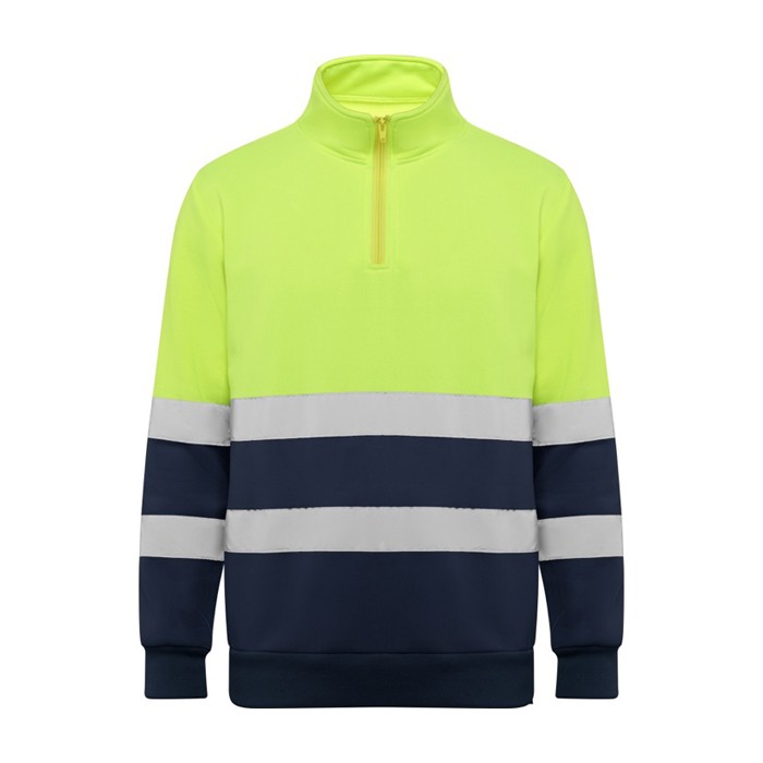 Sudadera laboral alta visibilidad de felpa 280 g/m2 Roly Spica color azul marino segunda vista