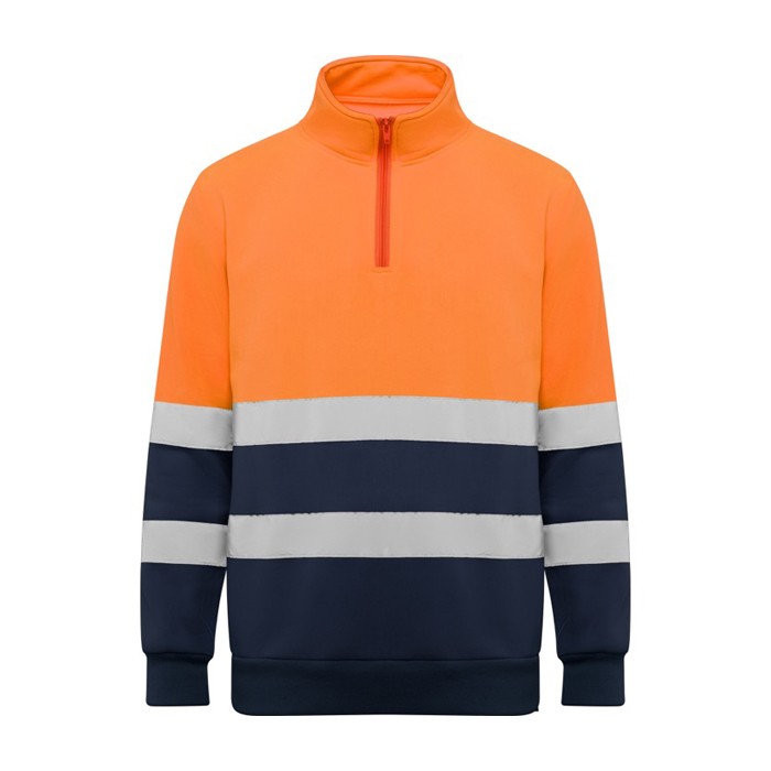 Sudadera laboral alta visibilidad de felpa 280 g/m2 Roly Spica color naranja fluorescente segunda vista