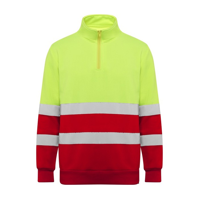 Sudadera laboral alta visibilidad de felpa 280 g/m2 Roly Spica color rojo segunda vista