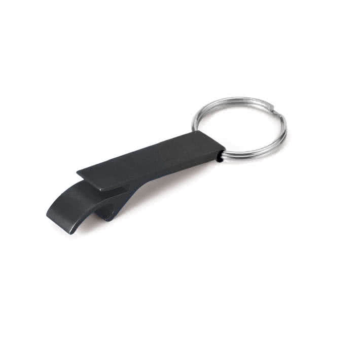 Elegante llavero abridor personalizado de metal color negro Elegante llavero abridor personalizado de metal color negro