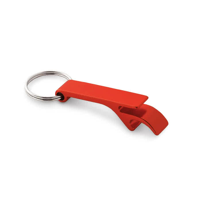 Elegante llavero abridor personalizado de metal color rojo Elegante llavero abridor personalizado de metal color rojo