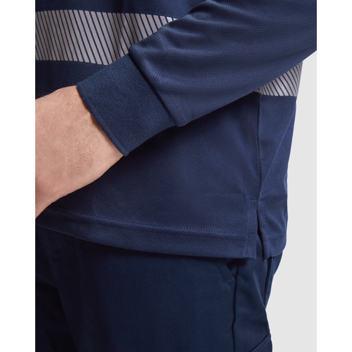 Polo laboral técnico alta visibilidad manga larga 170 g/m2 Roly Vega LS color amarillo fluorescente vista detalle 2