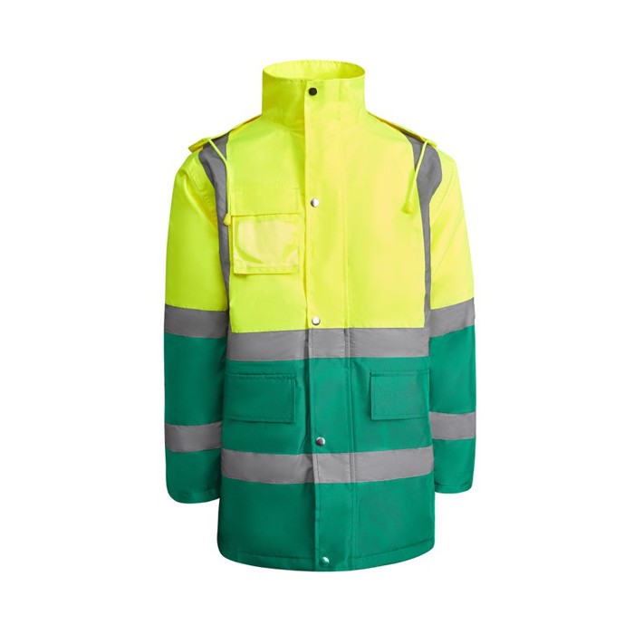 Parka laboral acolchada alta visibilidad 395 g/m2 Roly Merak color verde segunda vista