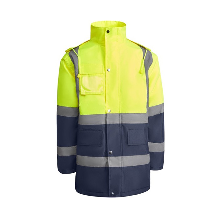 Parka laboral acolchada alta visibilidad 395 g/m2 Roly Merak color azul marino segunda vista